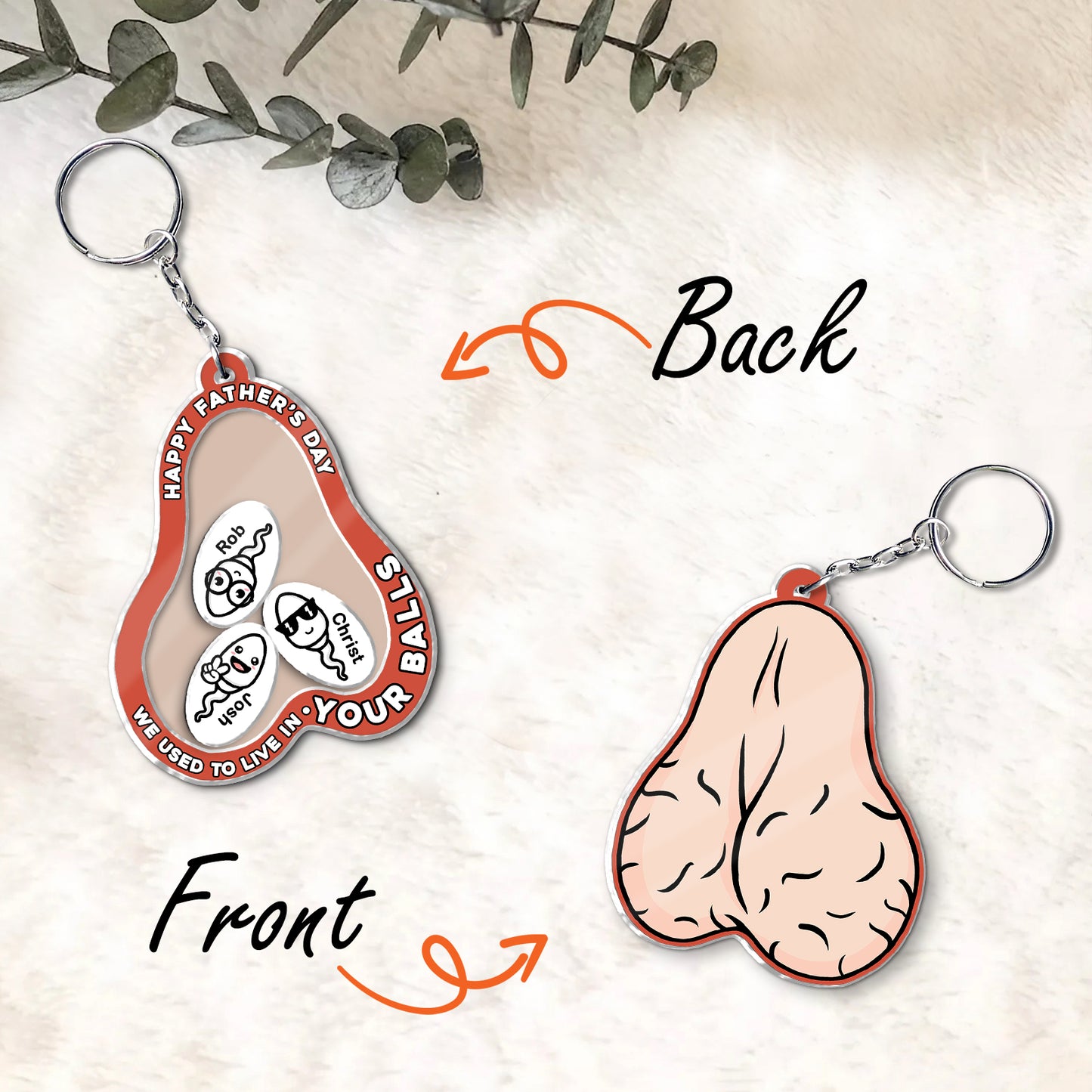 Father - We Used To Live In Your Balls - Personalized Acrylic Shaking Keychain