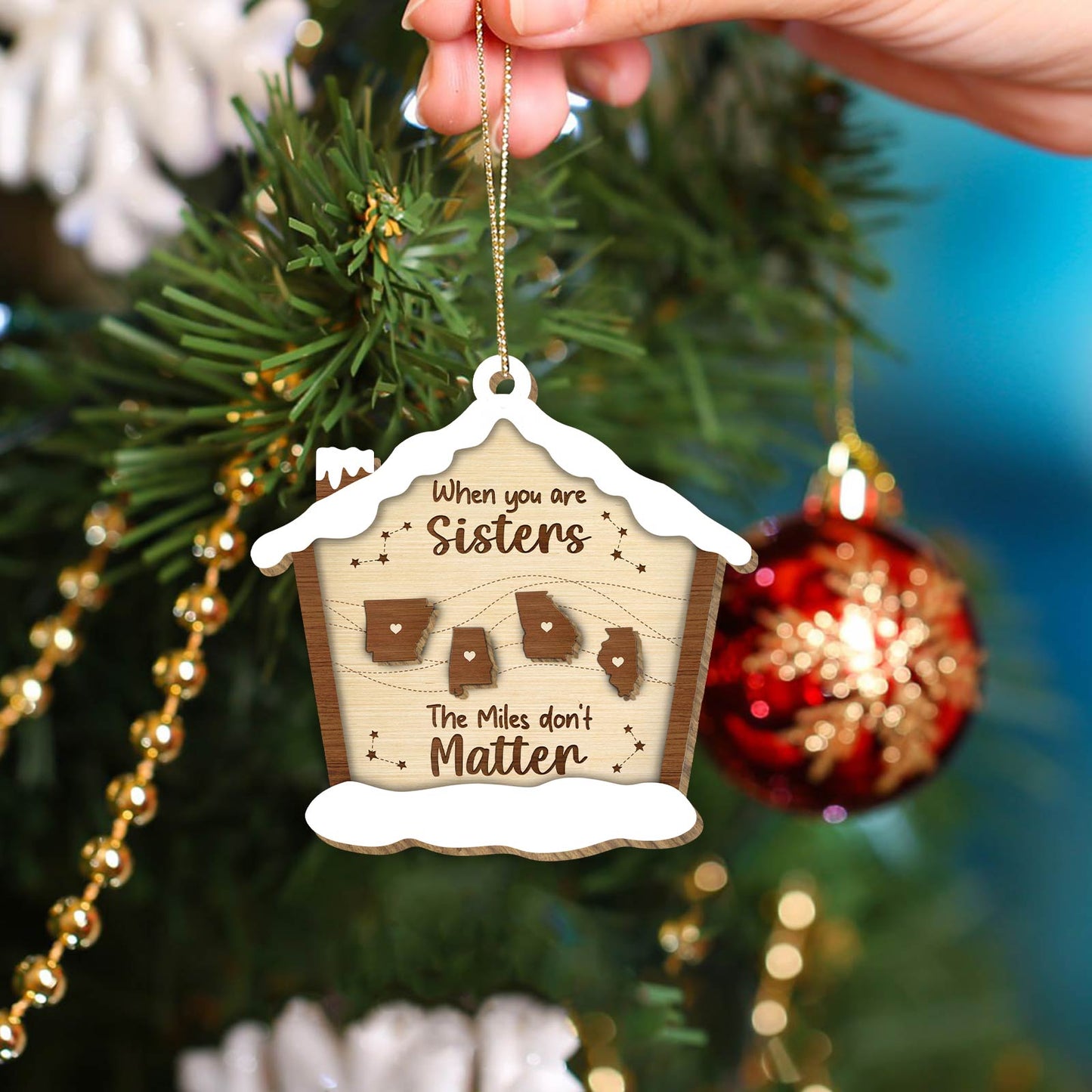 Family - When You Are Family The Miles Do Not Matter - Personalized Family Christmas Ornament