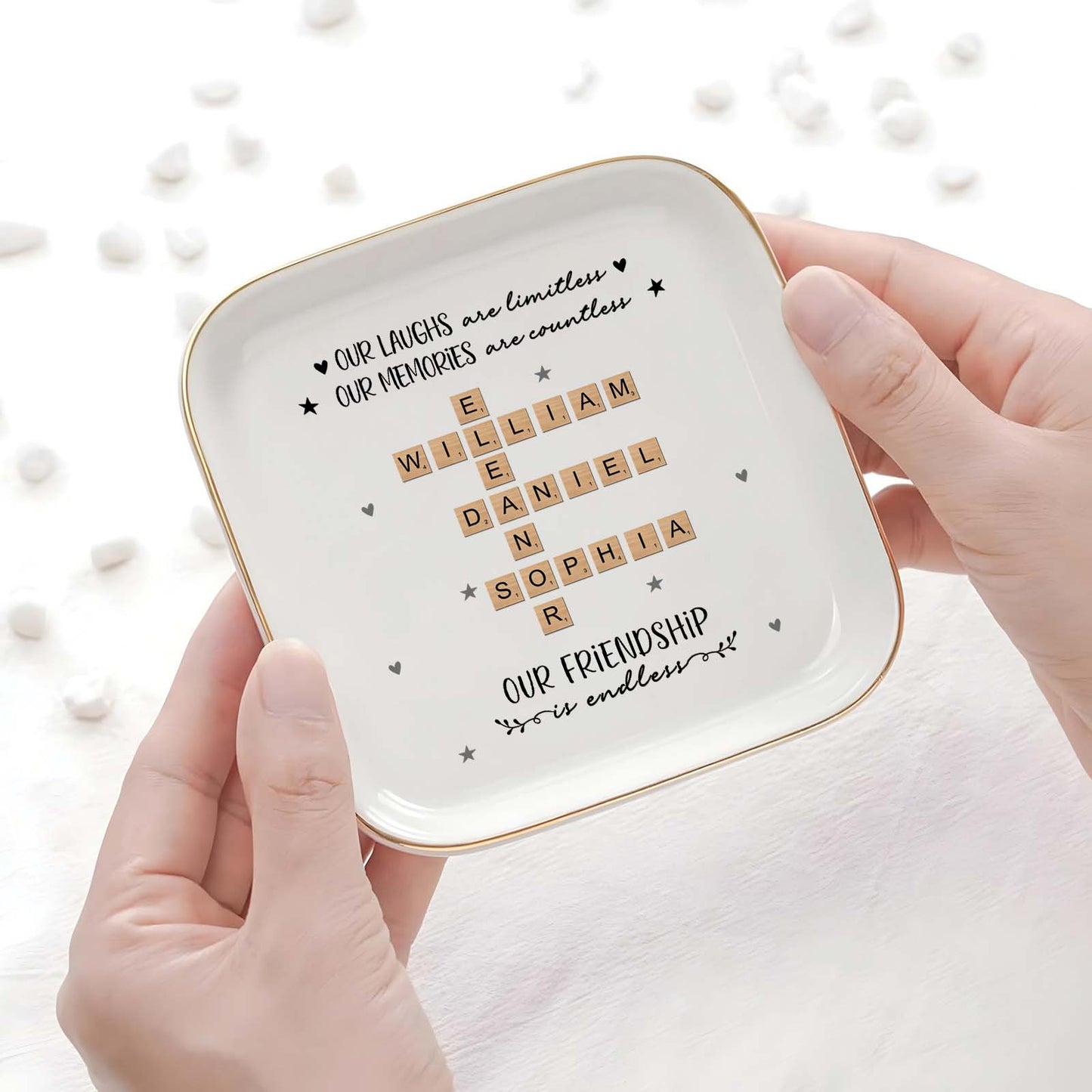 Friend - Our Laughs Are Limitless - Personalized Jewelry Dish
