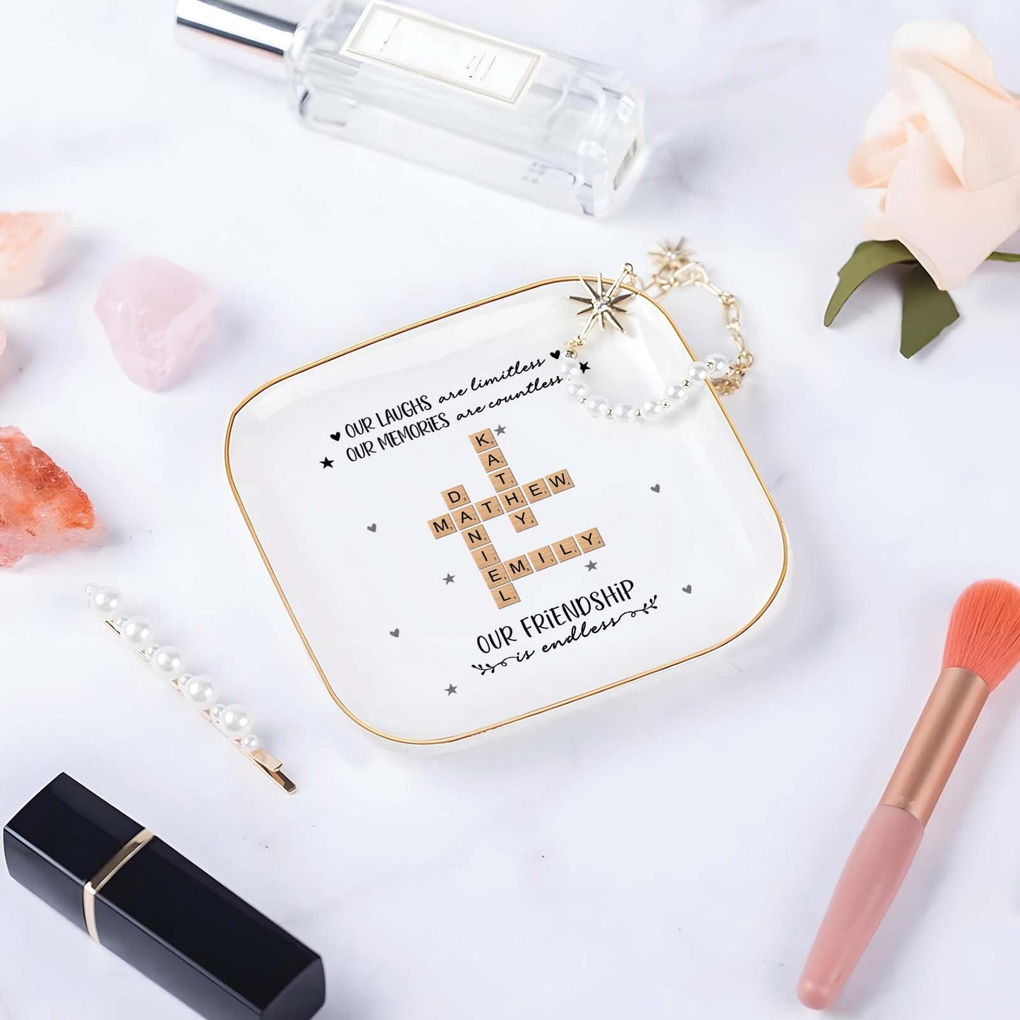 Friend - Our Laughs Are Limitless - Personalized Jewelry Dish