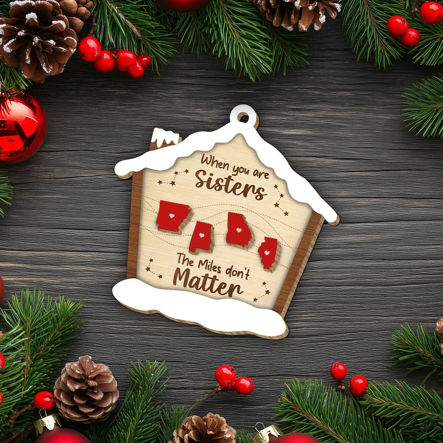 Family - When You Are Family The Miles Do Not Matter - Personalized Family Christmas Ornament