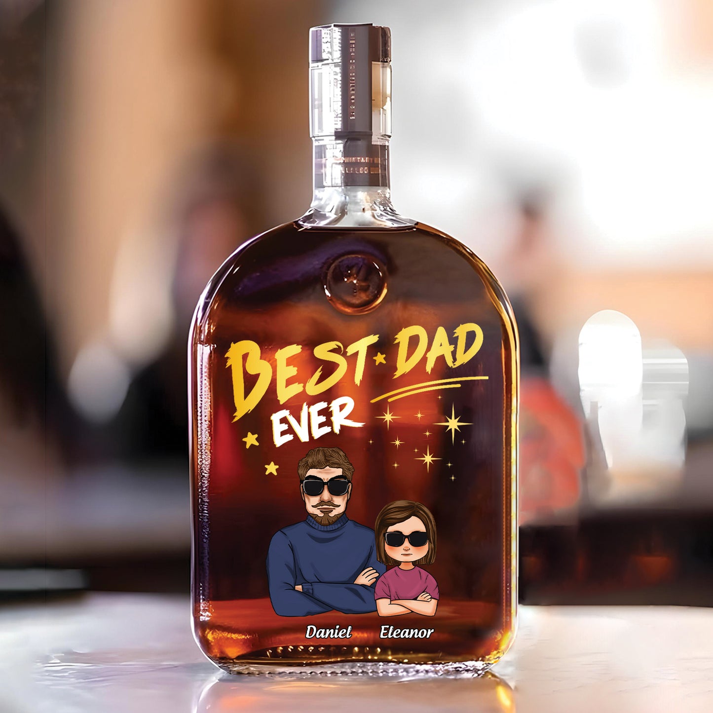 Family - Best Mom/Dad Ever - Personalized Whiskey Bottle