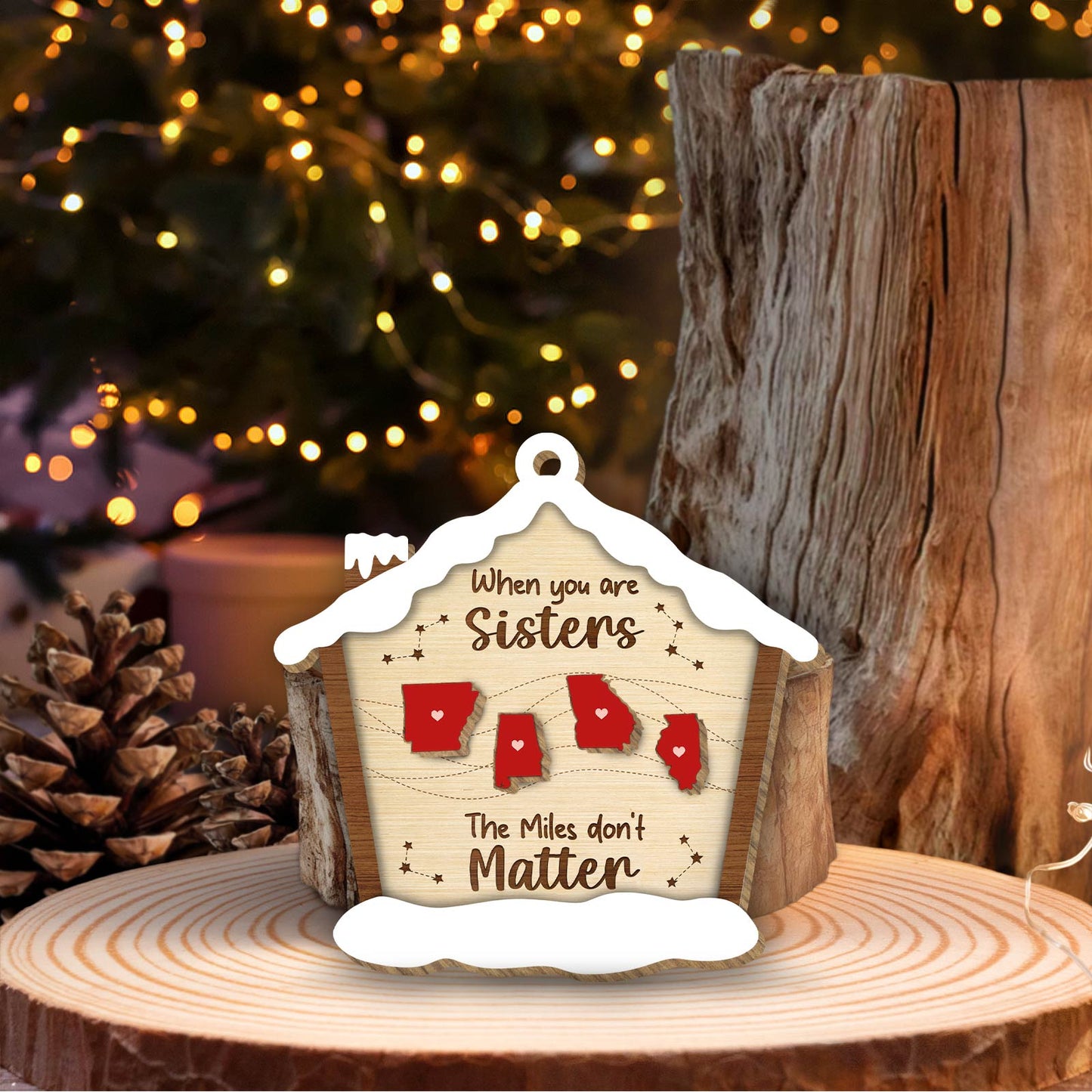 Family - When You Are Family The Miles Do Not Matter - Personalized Family Christmas Ornament