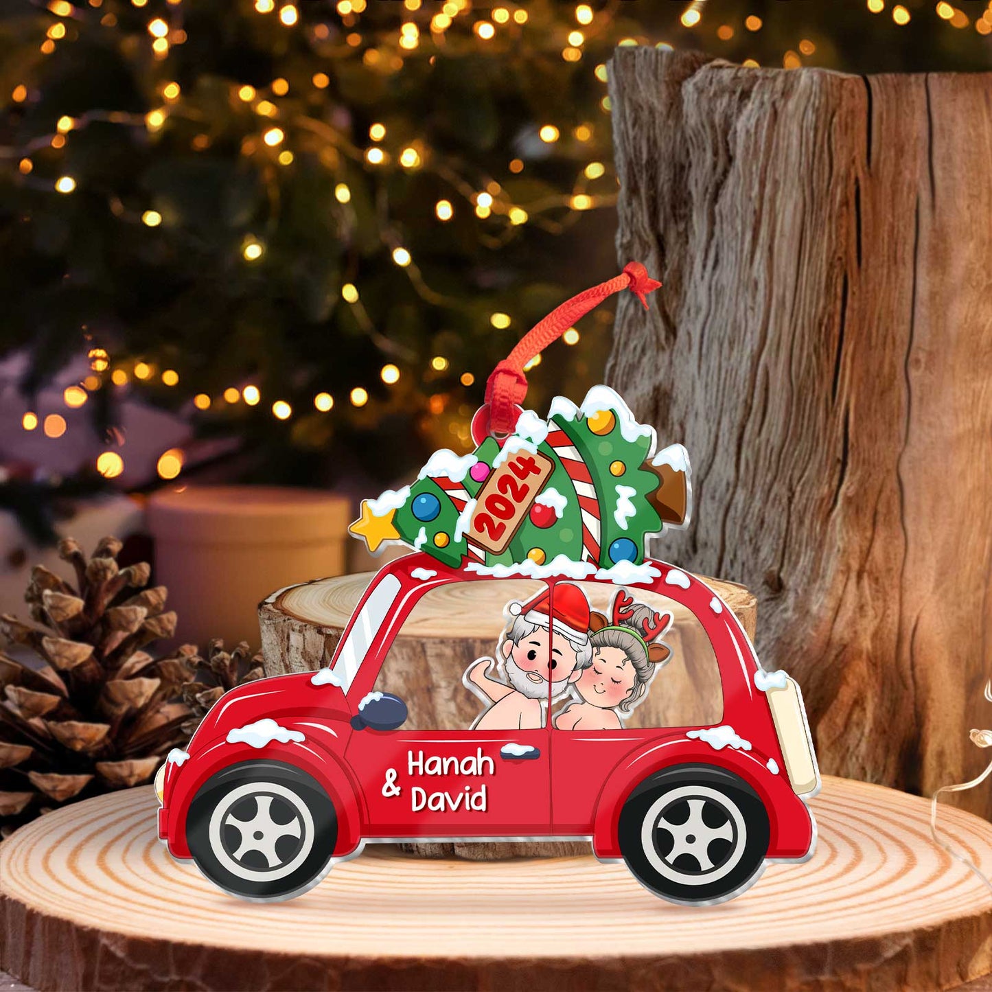 Couple - Passionate Love Couple - Personalized 3-Layered Shaking Ornament