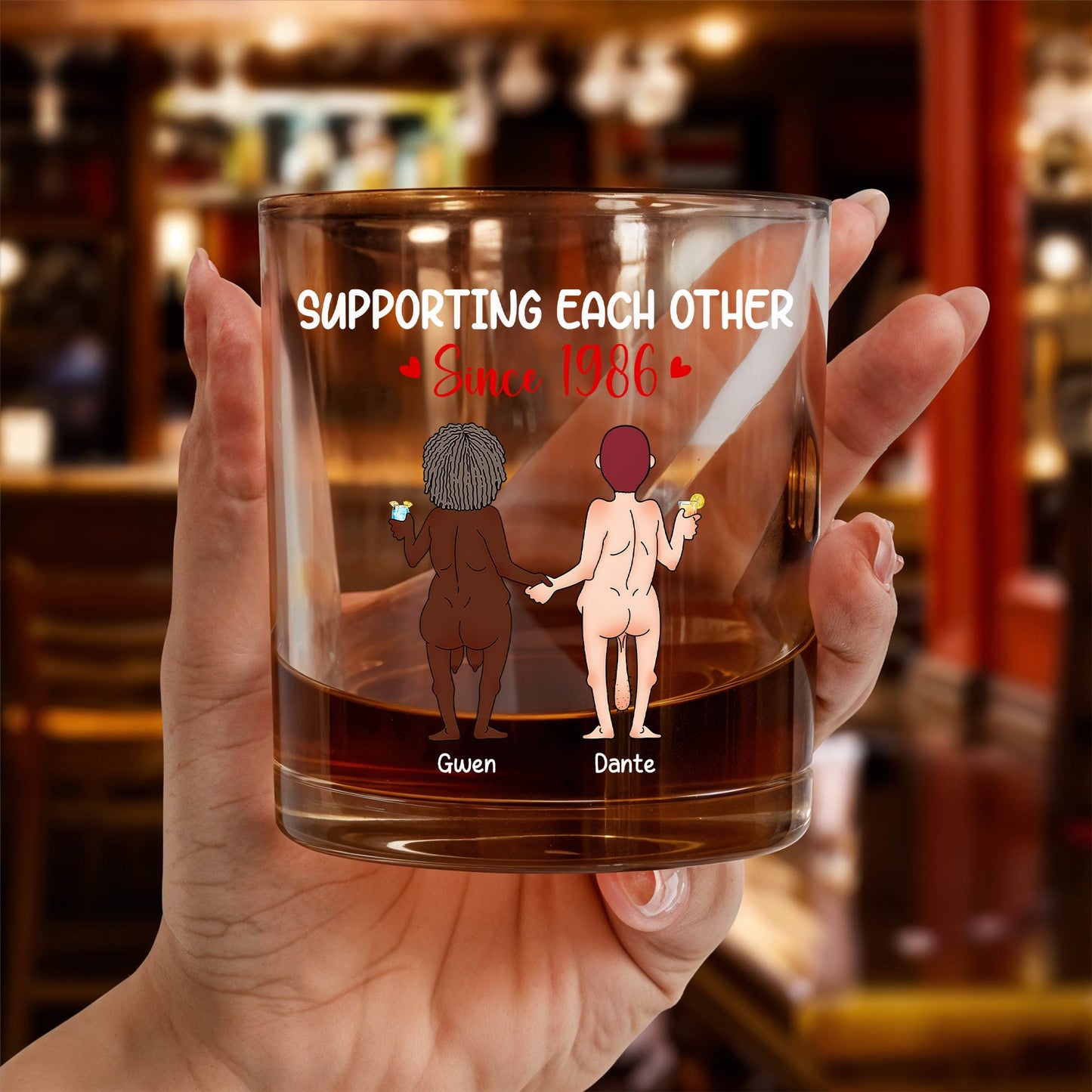 Couple - It's You And Me Babe - Personalized Whiskey Glass