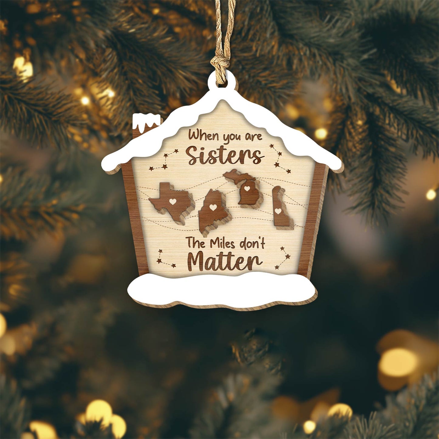 Family - When You Are Family The Miles Do Not Matter - Personalized Family Christmas Ornament