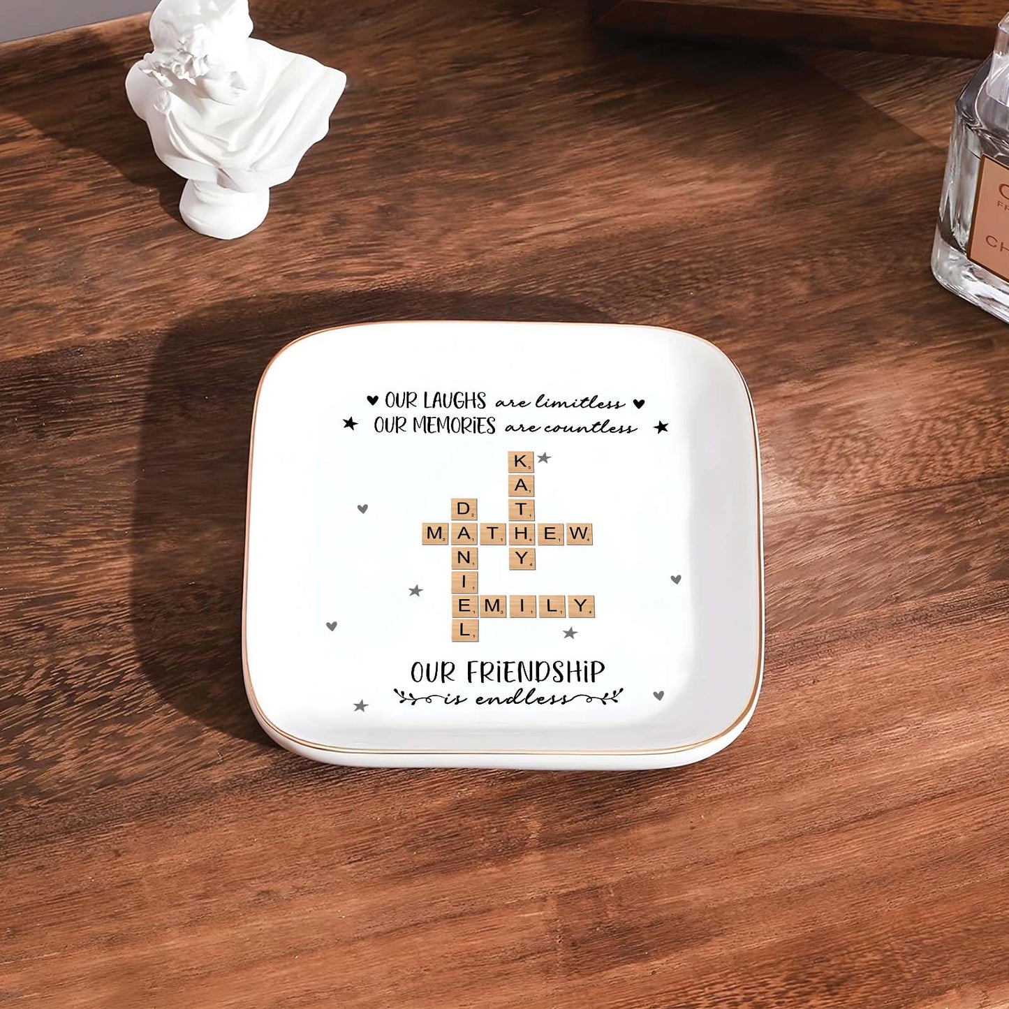 Friend - Our Laughs Are Limitless - Personalized Jewelry Dish