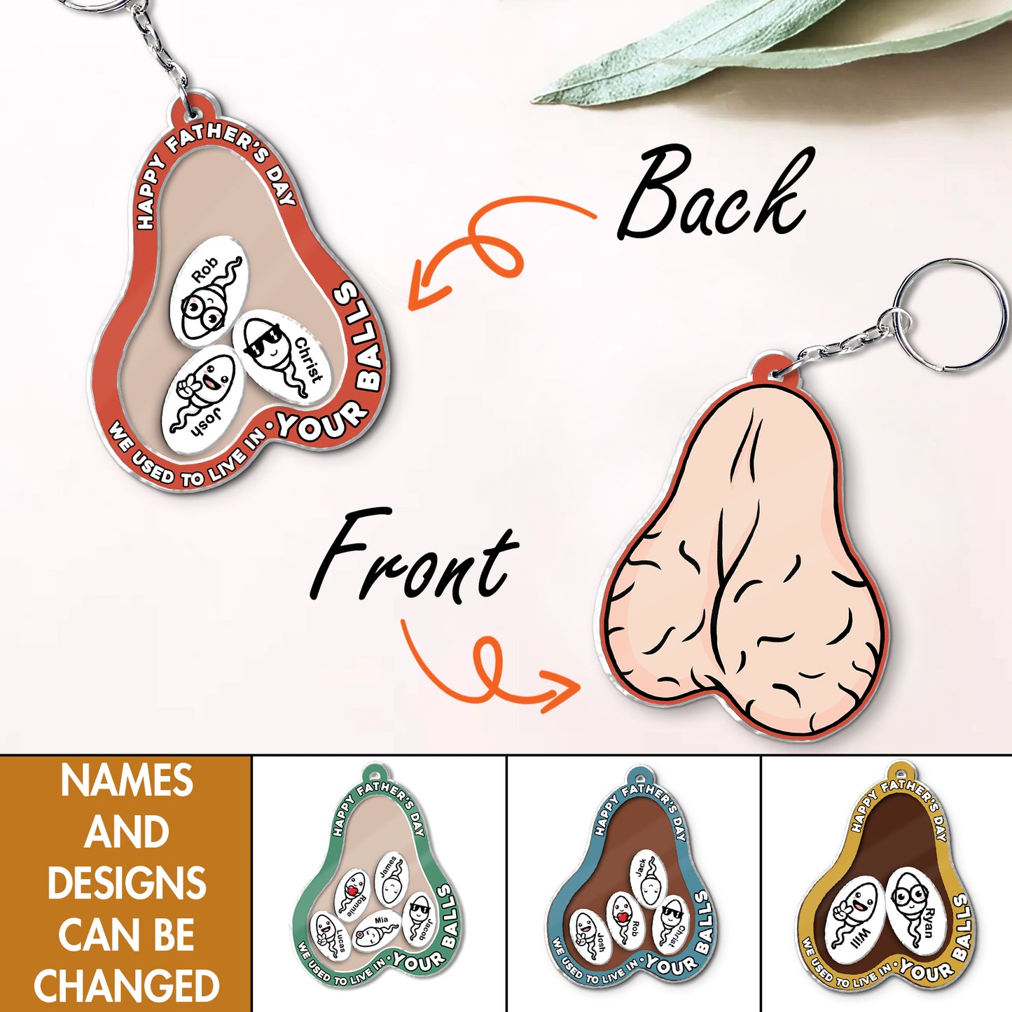 Father - We Used To Live In Your Balls - Personalized Acrylic Shaking Keychain
