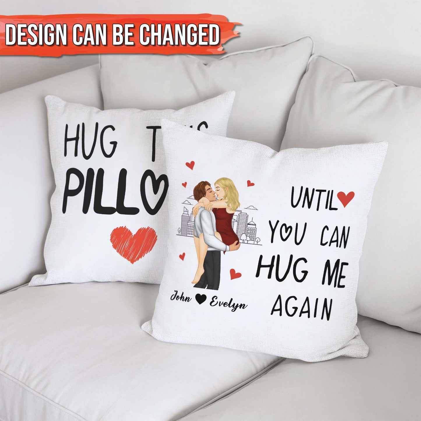 Couple - Hug This Pillow Until You Can Hug Me Again - Personalized Pillow