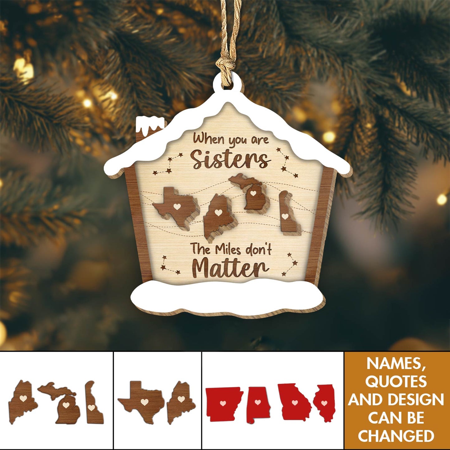 Family - When You Are Family The Miles Do Not Matter - Personalized Family Christmas Ornament