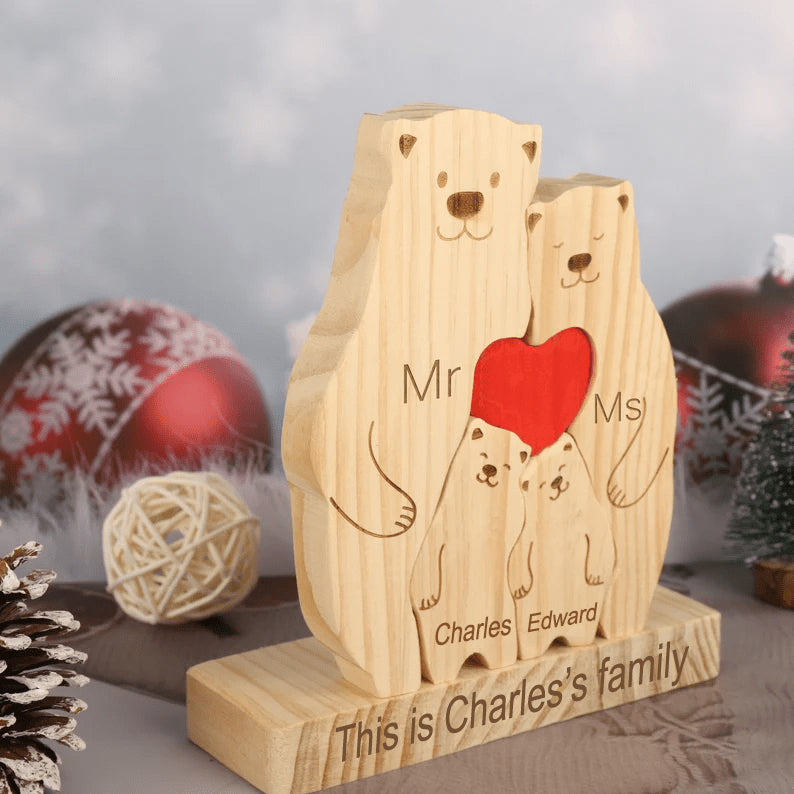 Family - Bears Family - Personalized Wooden Puzzle