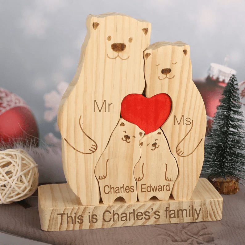 Family - Bears Family - Personalized Wooden Puzzle
