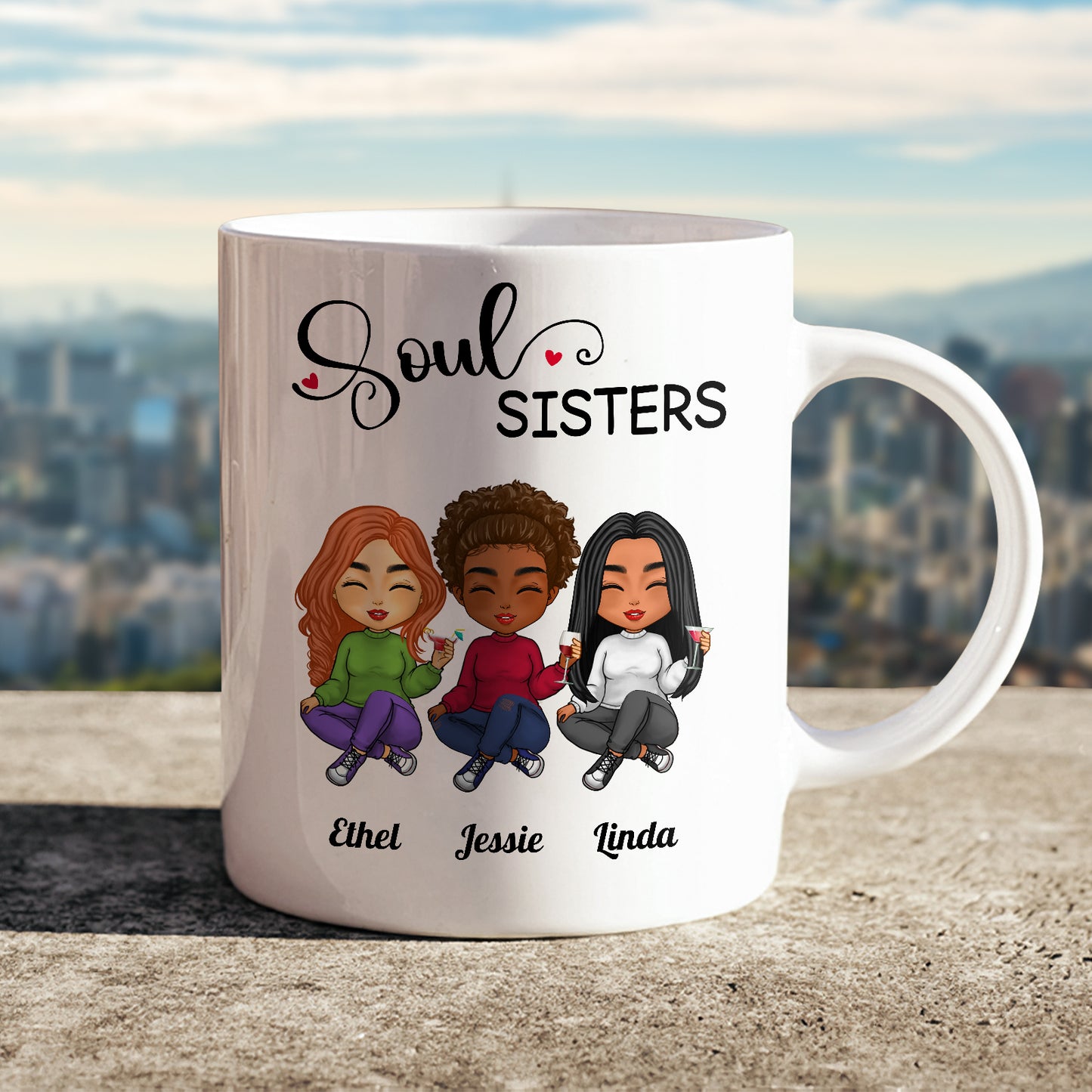 Besties - Soul Sisters - Personalized Mug