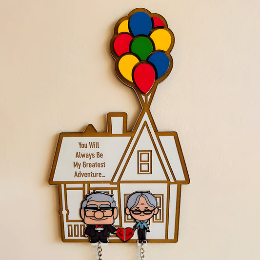 Couple - Cute Cartoon Couple - Personalized Key Hanger And Keychain