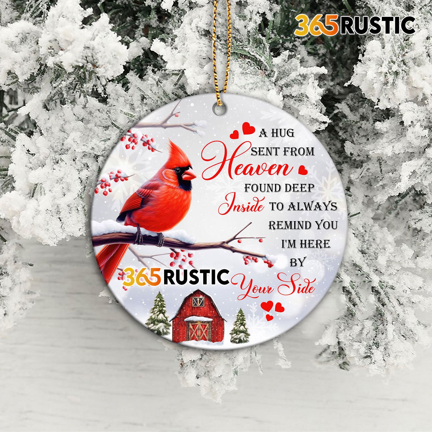 Christmas - A Hug Sent From Heaven - Personalized Ceramic Ornament