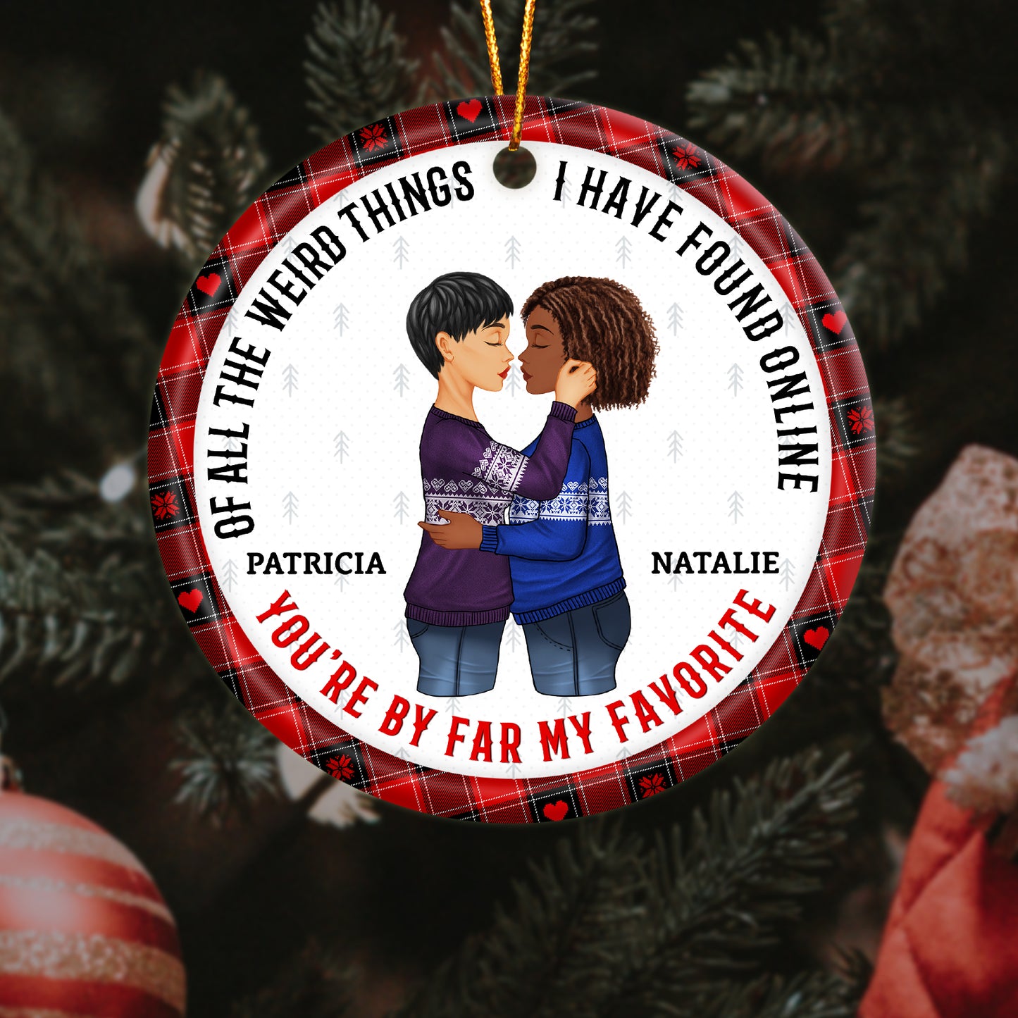 Couple - You Are My Favorite By Far - Personalized Circle Ceramic Ornament