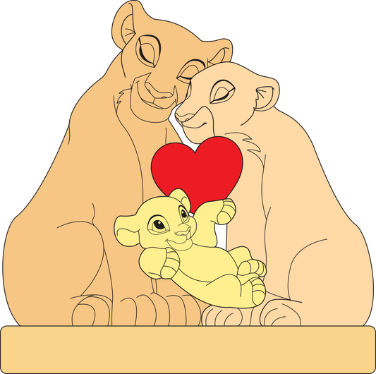 Family - The Lion Pet - Personalized Wooden Puzzle ( Mom Mom Ver)