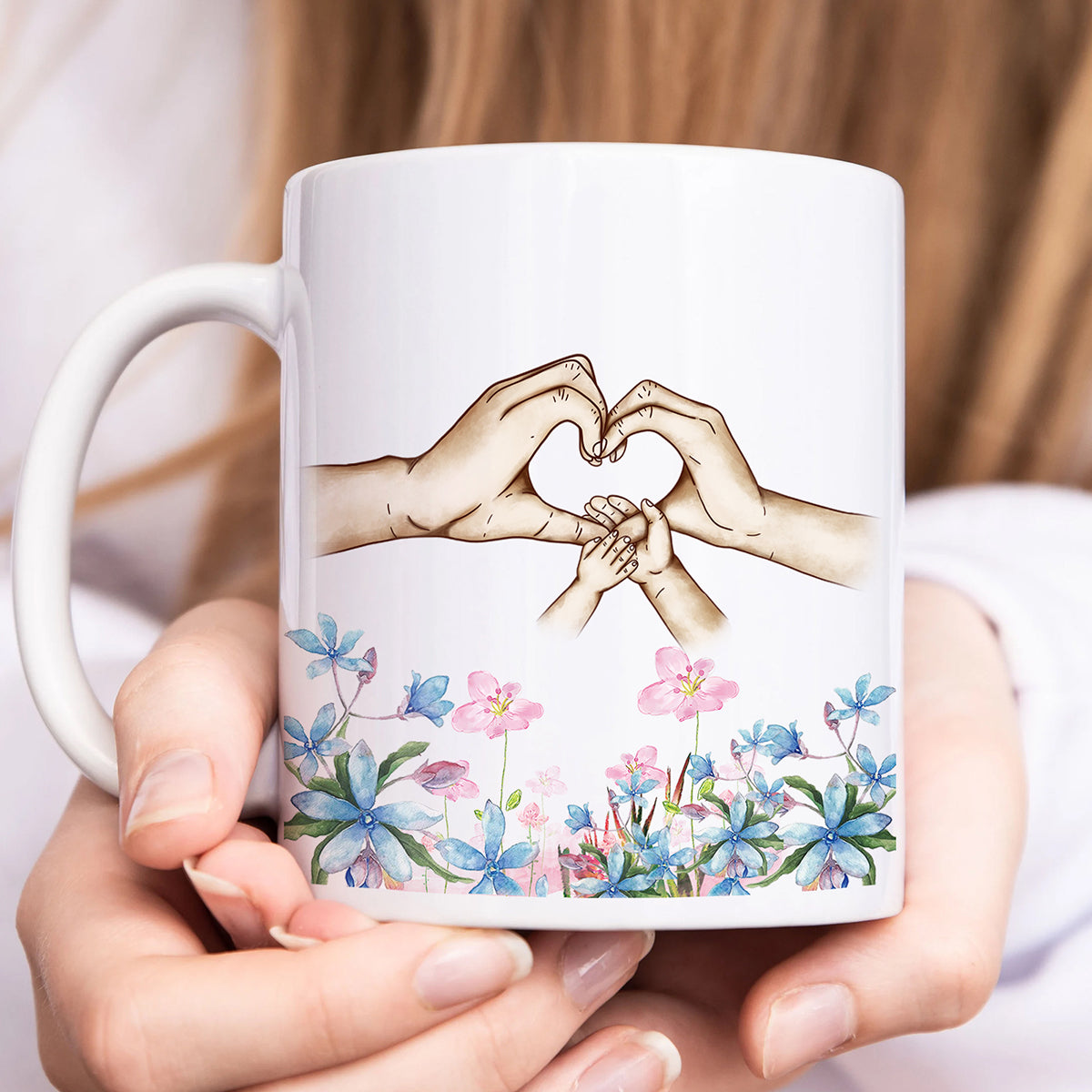 Family - Family Holding Hand - Personalized Mug