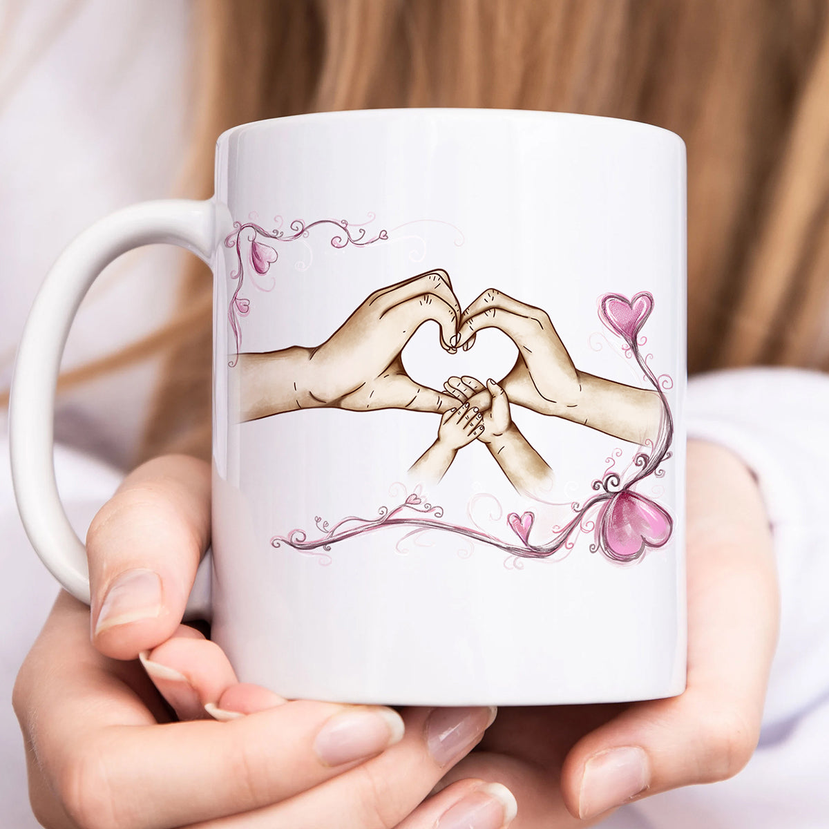 Family - Family Holding Hand - Personalized Mug