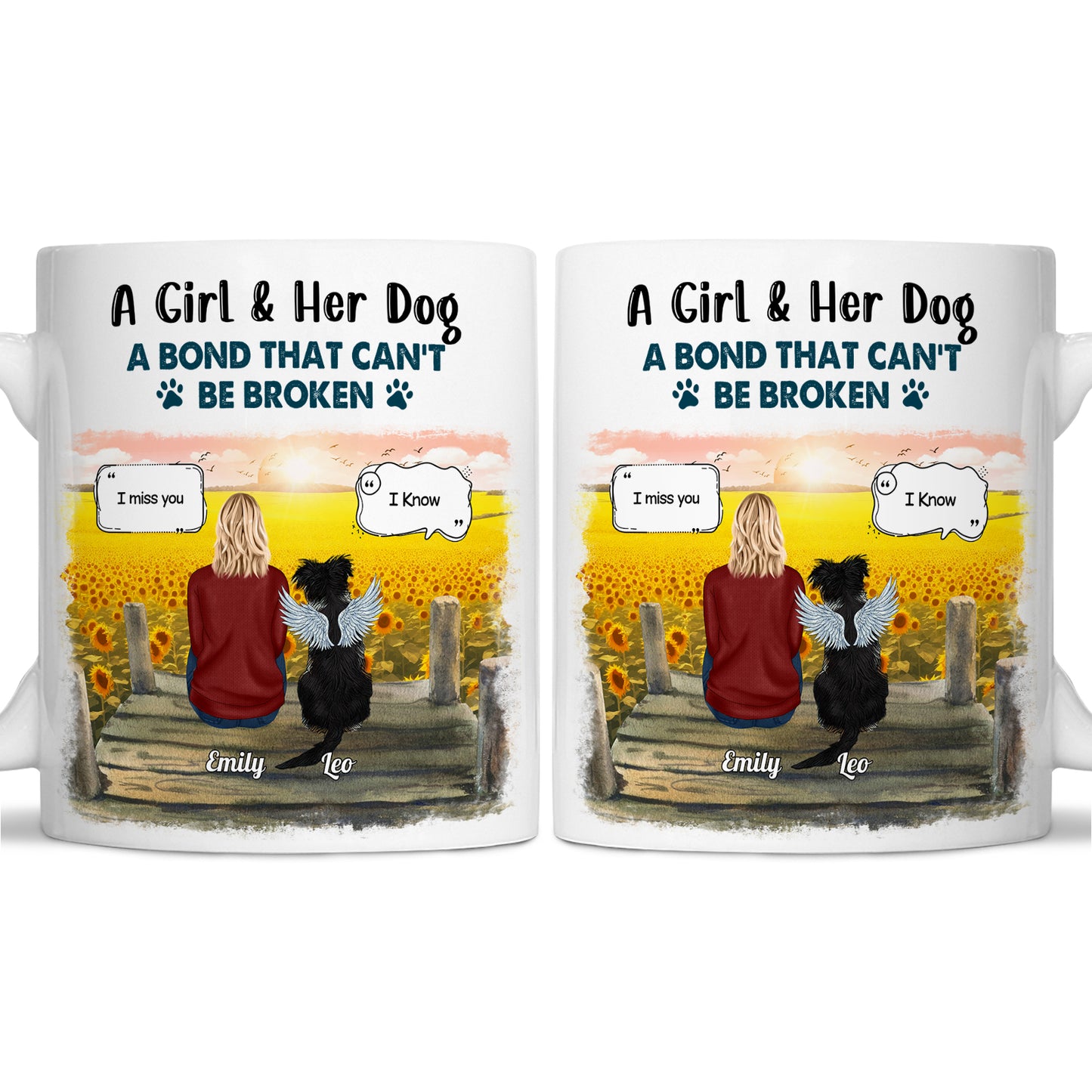 Dog Lovers - A Girl & Her Dog A Bond That Can't Be Broken - Personalized Mug Ceramic