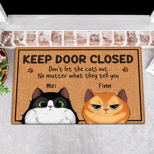 Pet Lovers - Keep The Door Closed - Personalized  Doormat