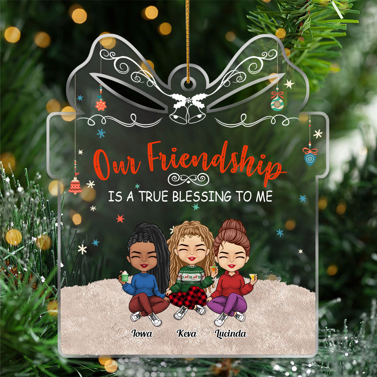 Our Friendship Is A True Blessing To Me - Personalized Acrylic Ornament