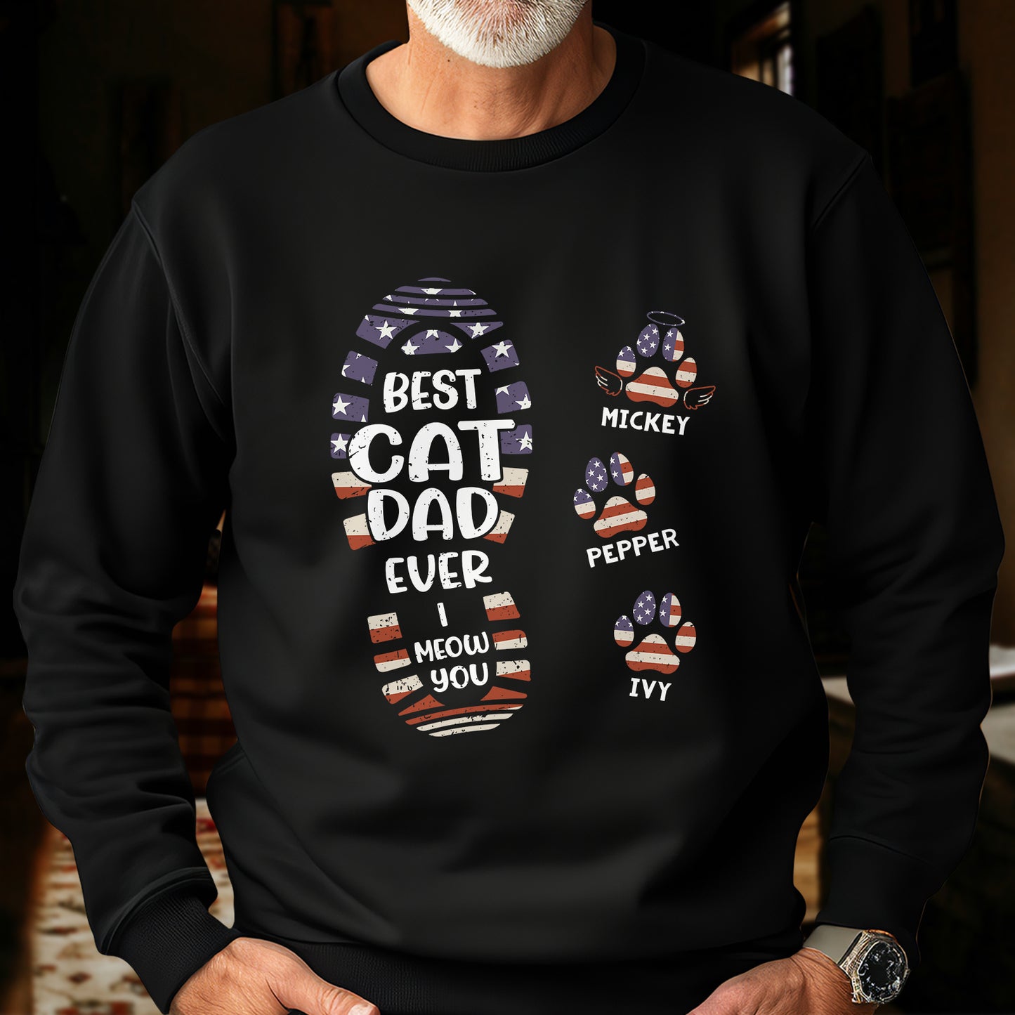 Pet Lover - Best Cat Dad Ever I Meow You - Personalized Shirt