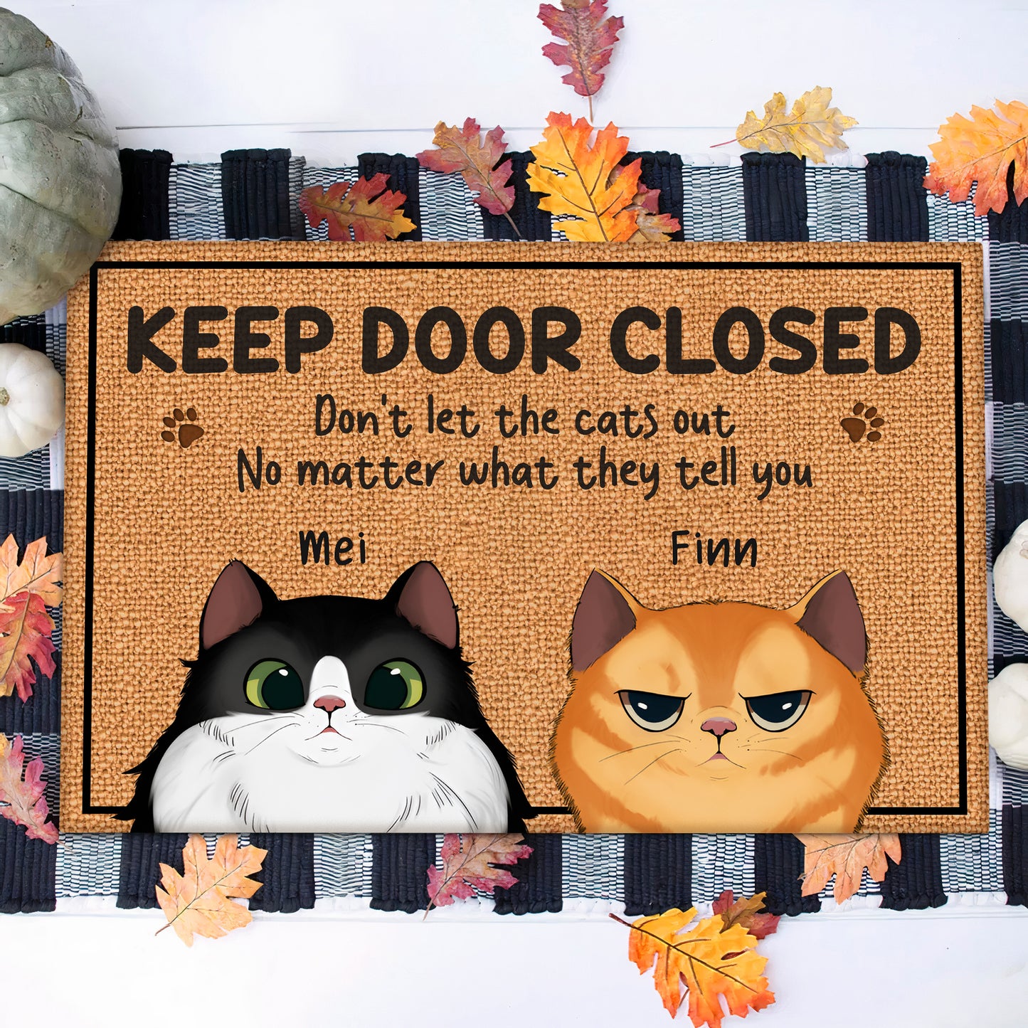 Pet Lovers - Keep The Door Closed - Personalized  Doormat