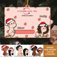 Couple - Naughty Couple With Peach - Personalized Wooden Slider Ornament