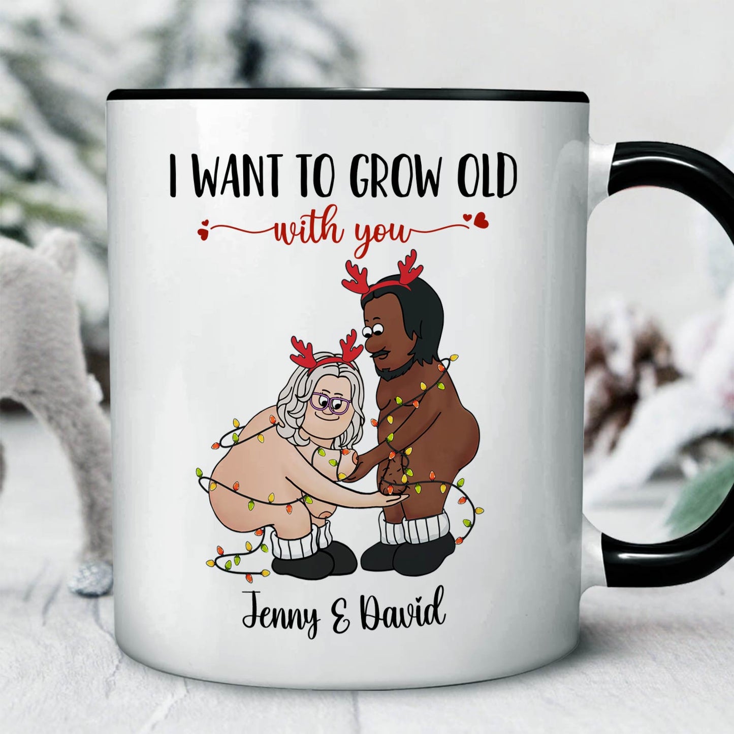 Couple - I Want To Grow Old With You - Personalized Accent Mug