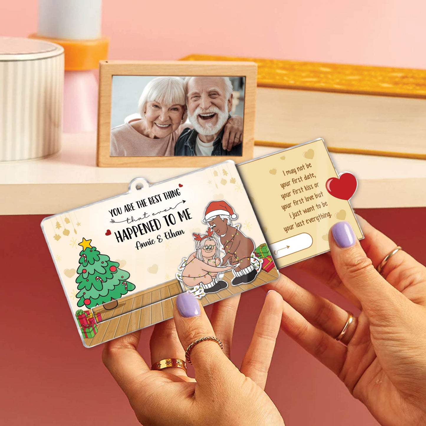 Couple - Loving Is Supporting Each Other In Old Age - Personalized Acrylic Slider Card