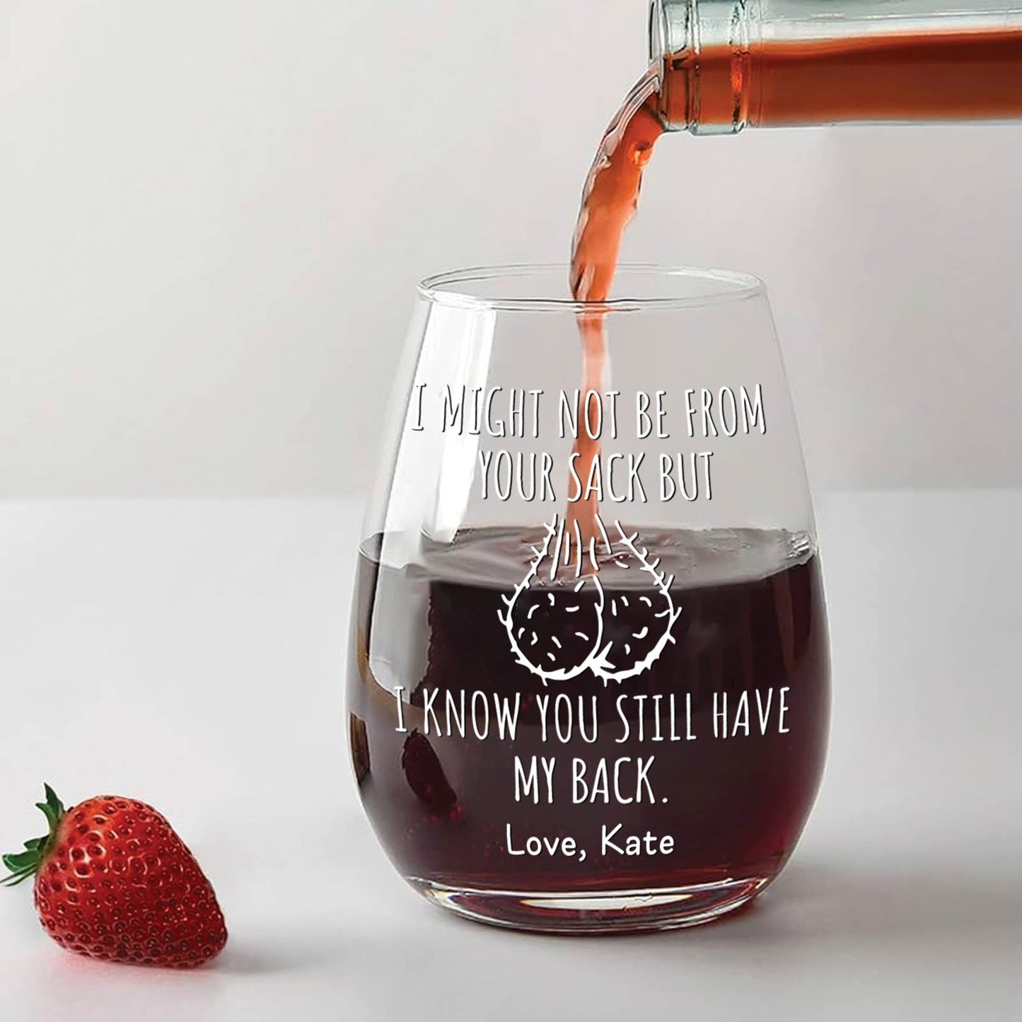 Family - I Know You Still Have My Back - Personalized Stepdad Wine Glass