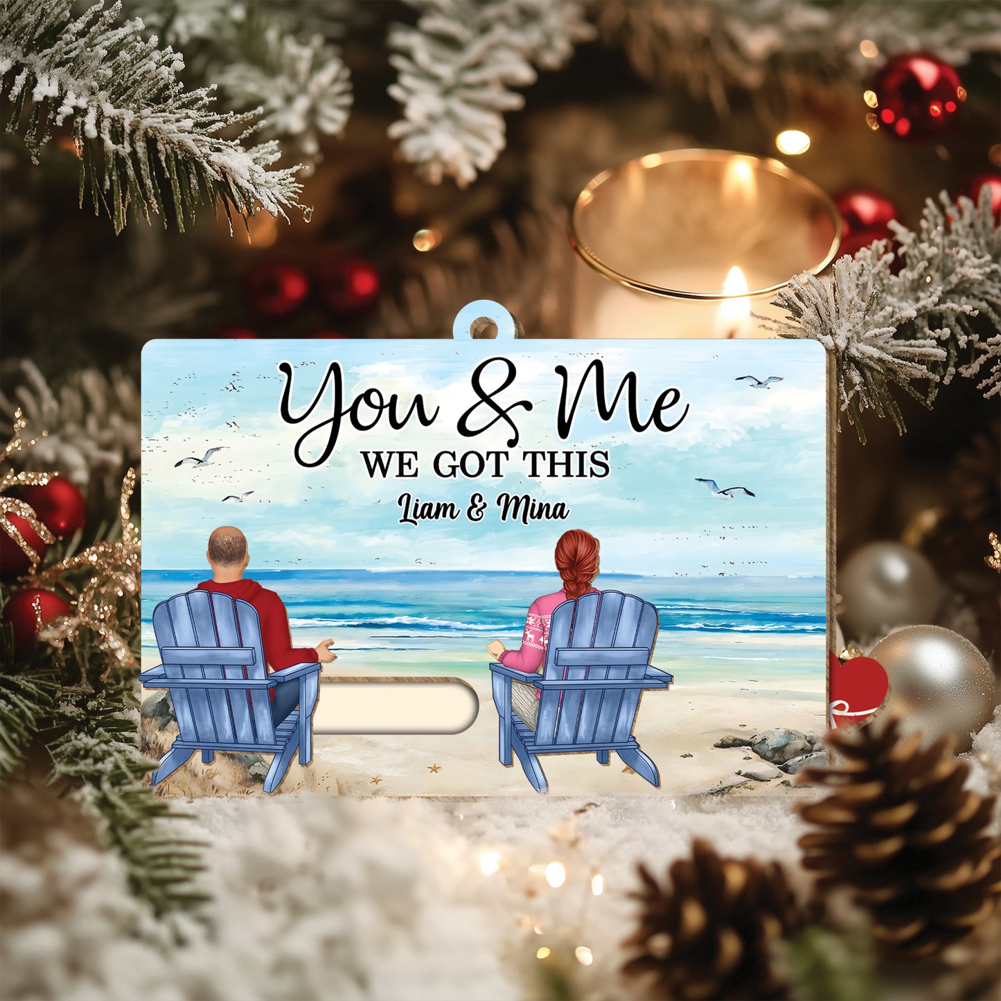 Couple - You & Me We Got This - Personalized Wooden Slider Card