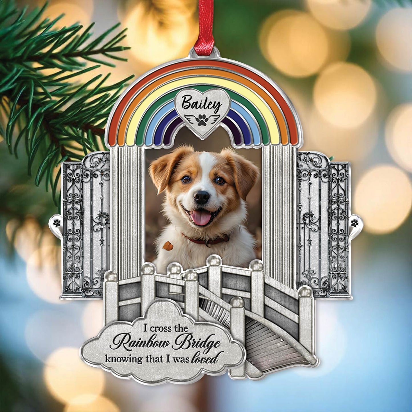 Pet Lover - Pet Memorial Rainbow Bridge - Personalized Acrylic Slider Card