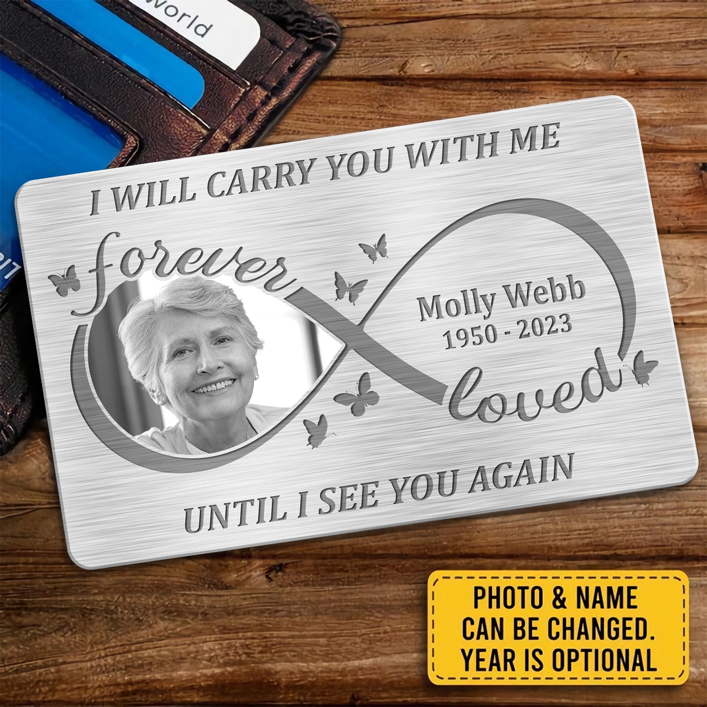 Family - Always On My Mind Forever In My Heart - Personalized Aluminum Wallet Card