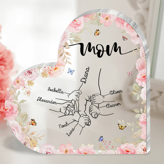 Family - Holding Mom's Hand - Personalized Acrylic Plaque