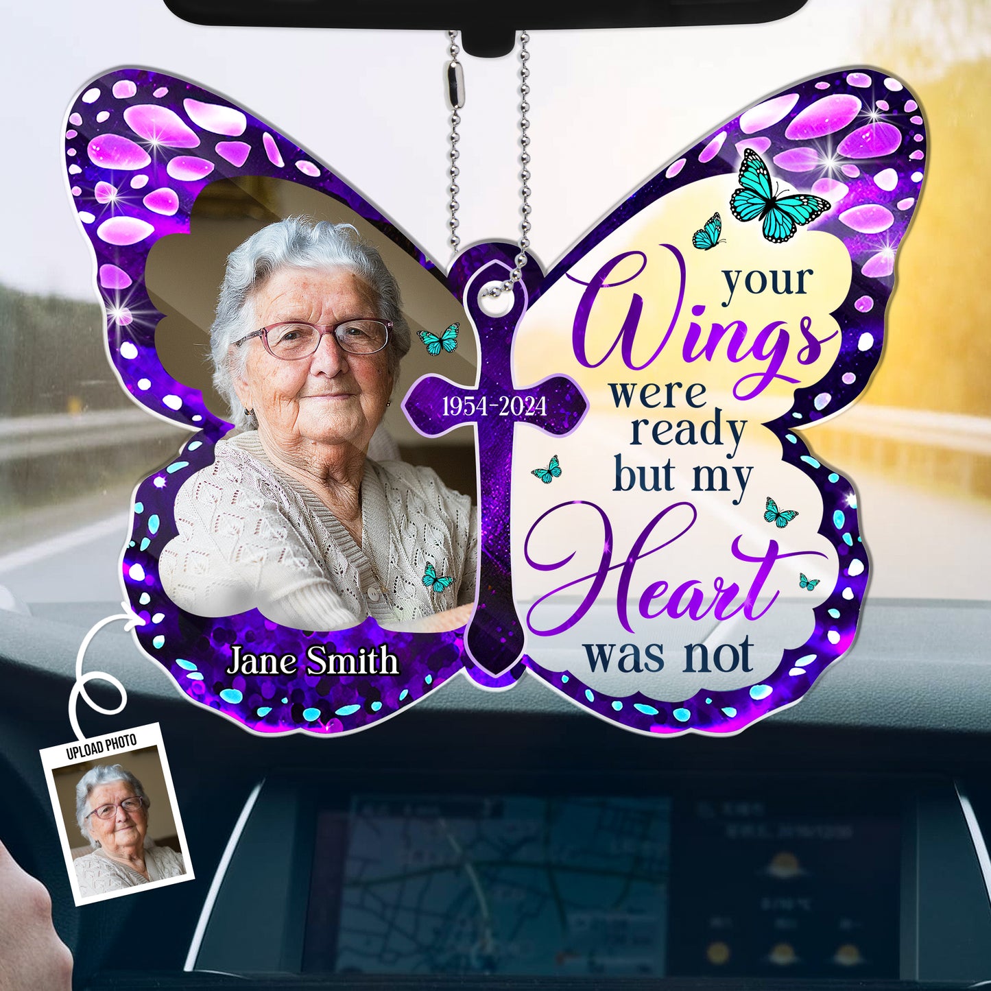 Family  - Your Wings Were Ready But My Heart Was Not - Personalized Car Ornament