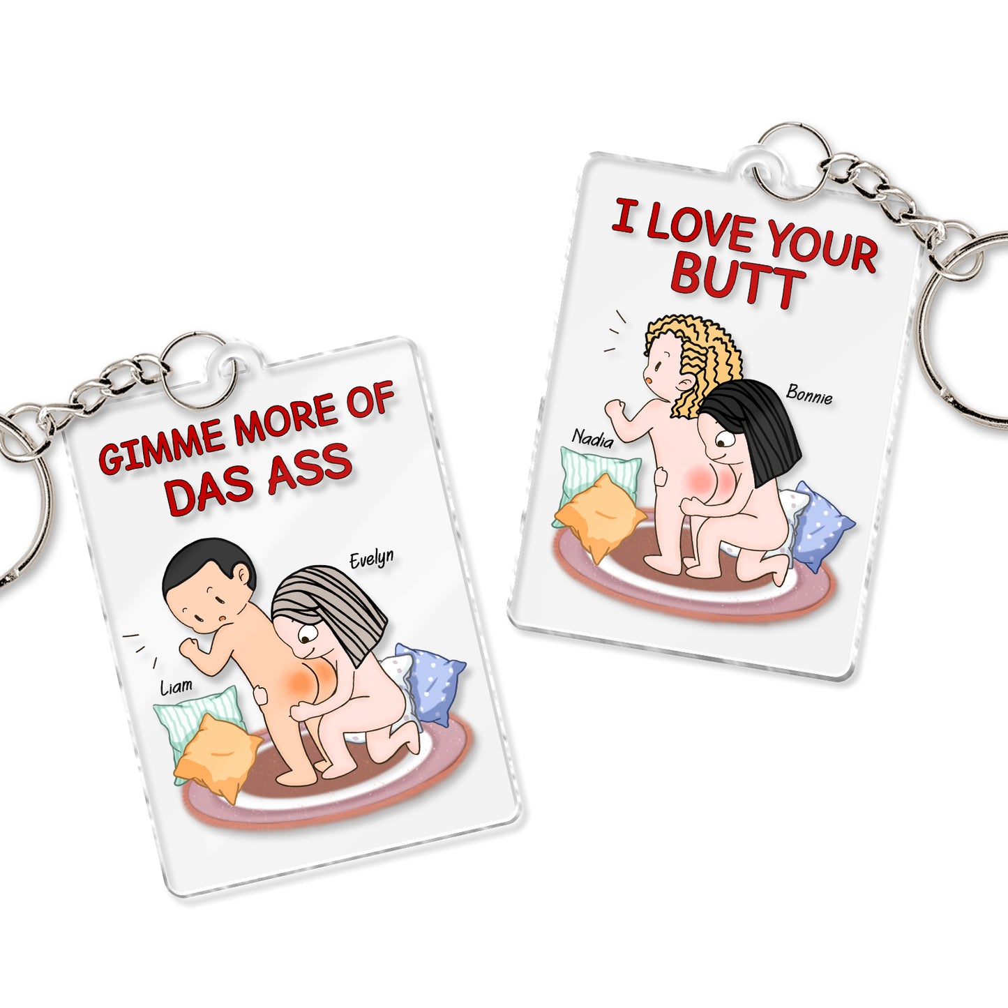 Couple - I Love Your Butt - Personalized Acrylic Keychain