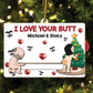 Couple - I Love Your Butt - Personalized Wooden Slider Card