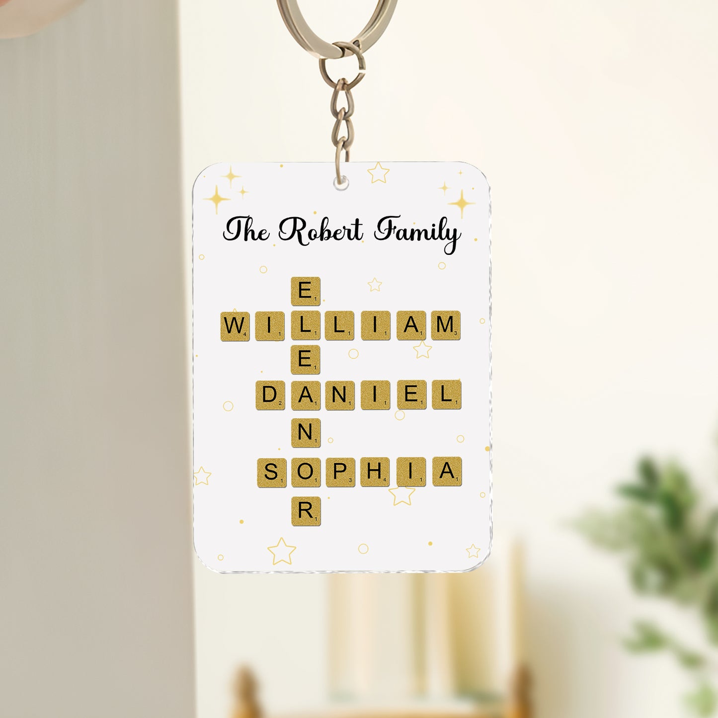 Family - Crossword Family Name - Personalized Acrylic Keychain