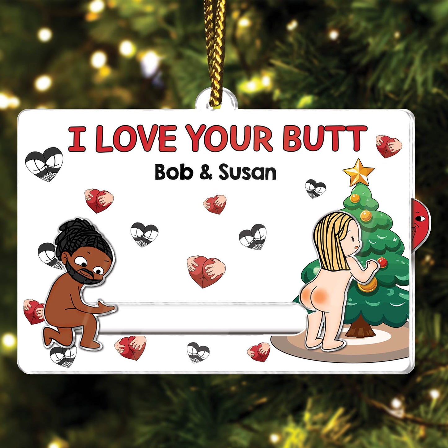 Couple - I Love Your Butt - Personalized Acrylic Slider Card