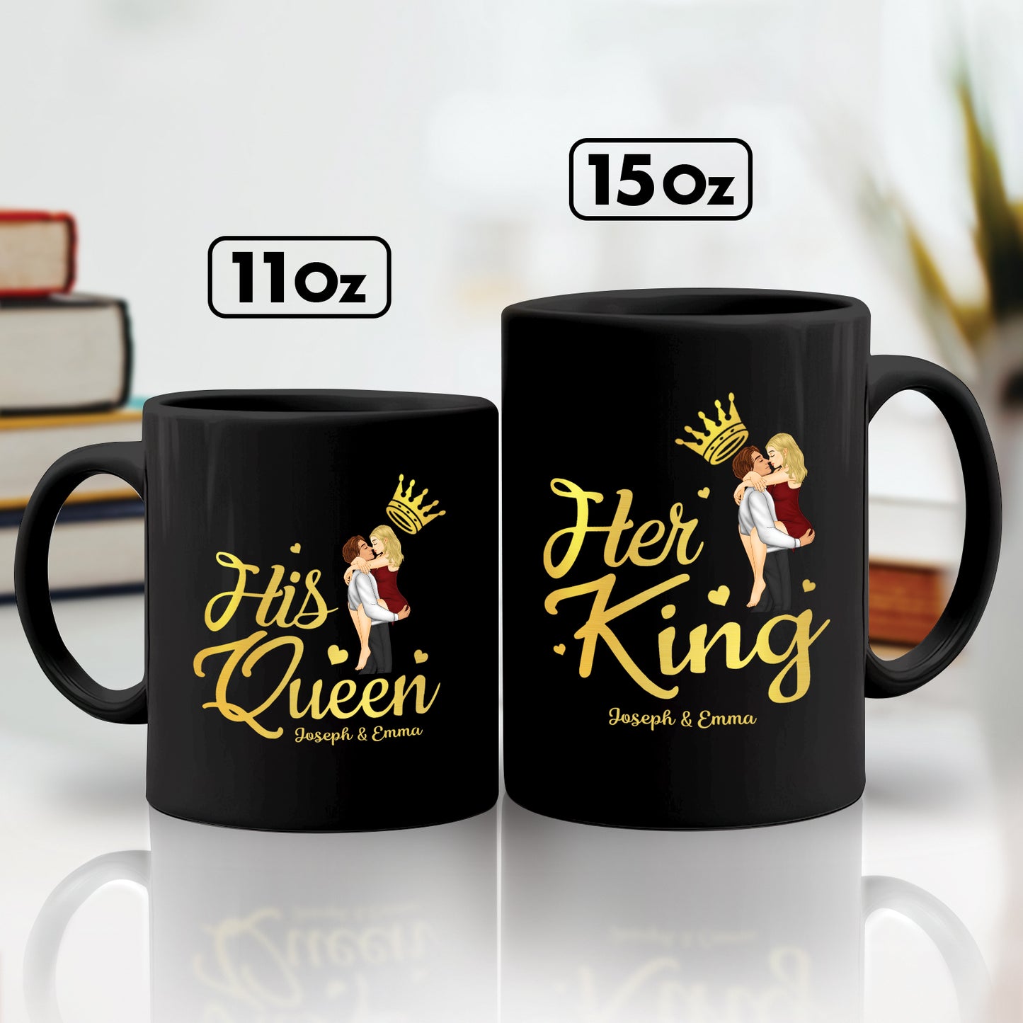 Couple - My King My Queen - Personalized Black Mug