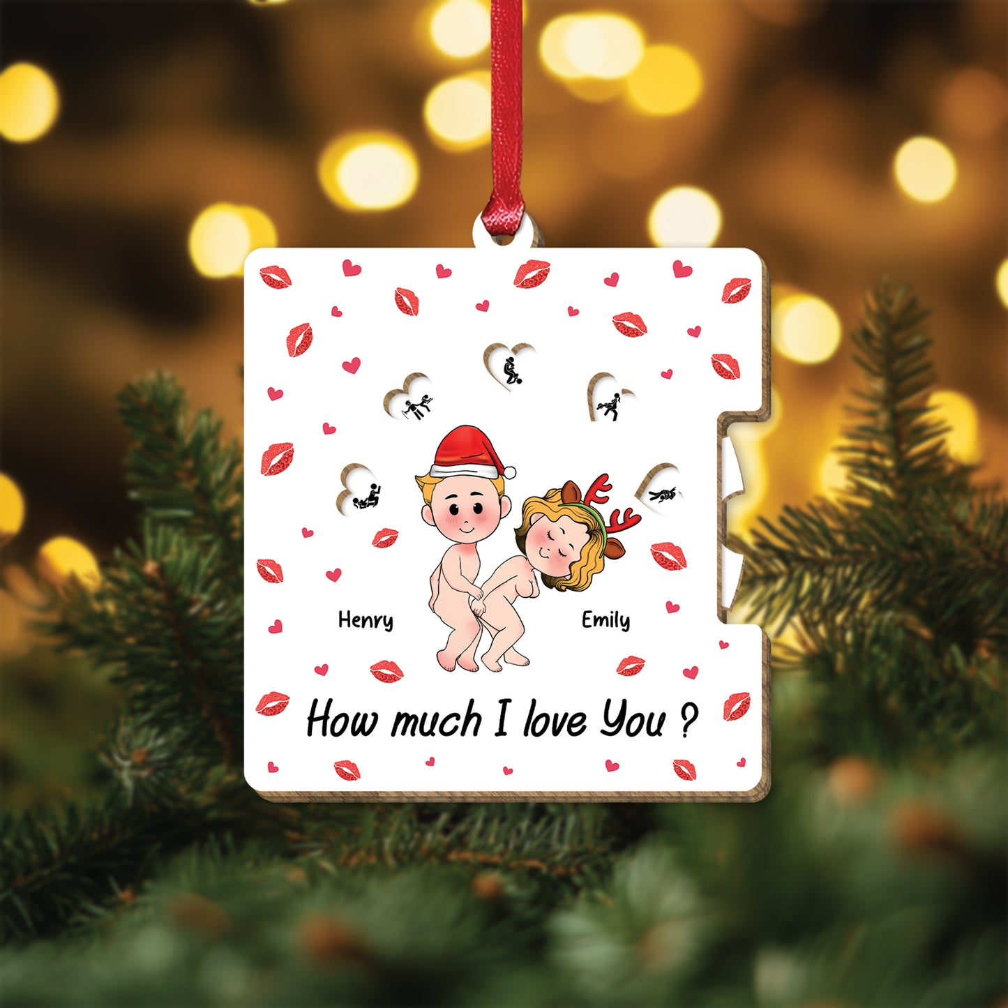 Couple - How Much I Love You? - Personalized Rolling Ornament