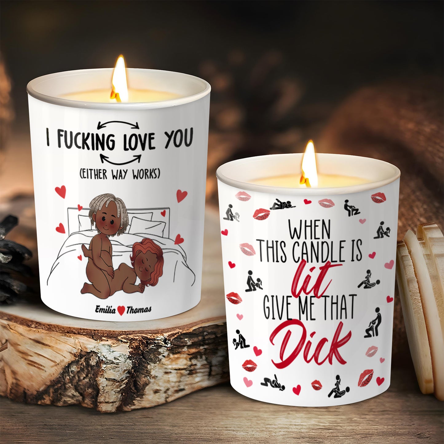 Couple - When This Candle Is Lit Give Me That Dick - Personalized Scented Candle