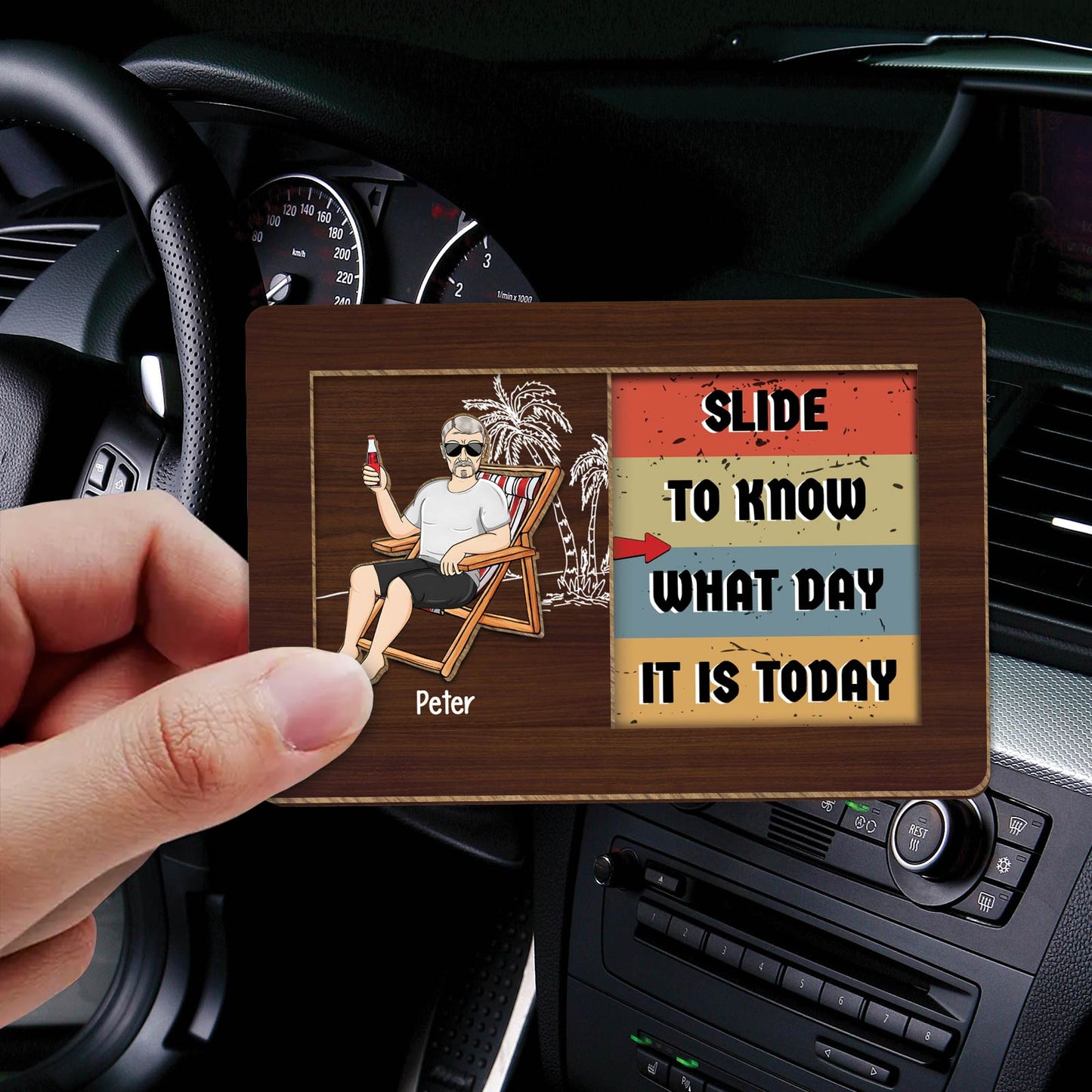 Who Care? I Am Retired - Personalized Wooden Sliding Car Sunshade Clip