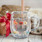 Bestie - Gift For Besties/Sisters - Personalized Double Walled Flowers Glass Mug