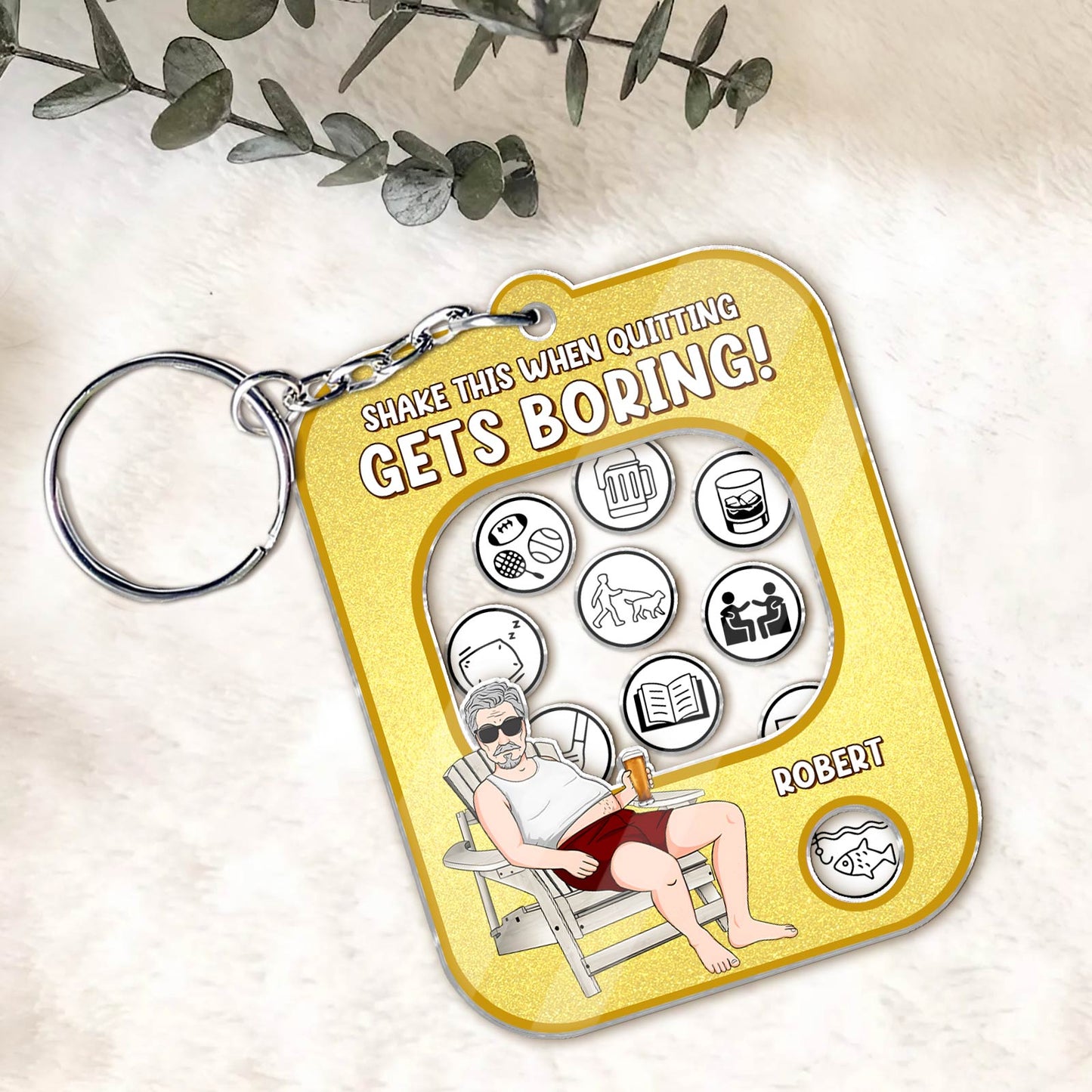 Family - Shake This When Quitting Gets Boring! - Personalized Shaking Keychain