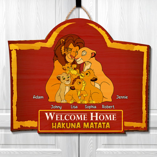 Family - Welcome Home - Personalized Gifts For Family Wood Sign