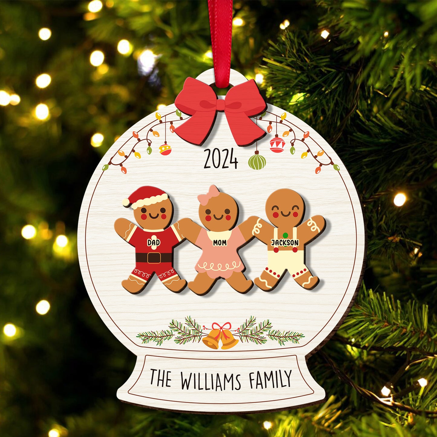 Family - Cookies Family - 2 Layered Wooden Ornament