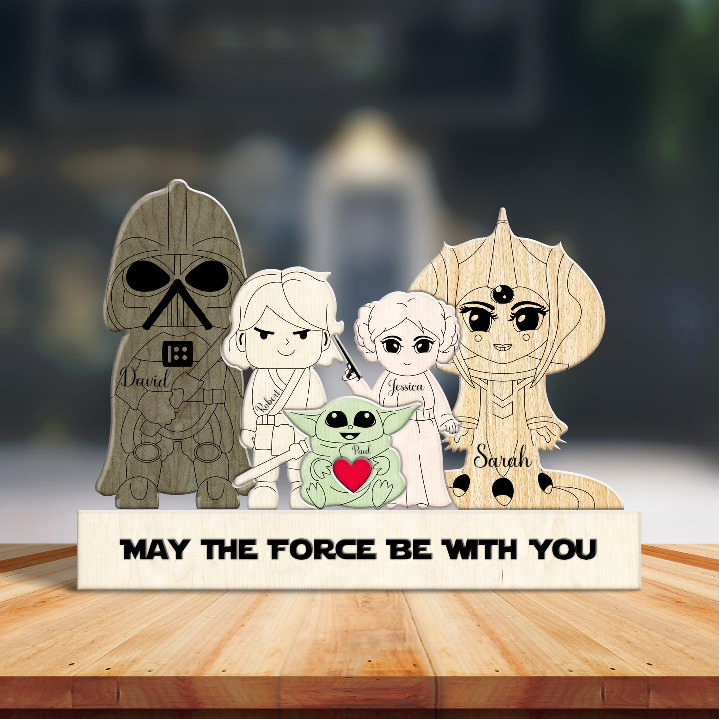 I Love You To The Death Star And Back - Personalized Wooden Puzzle - Gift For Star Wars Fan